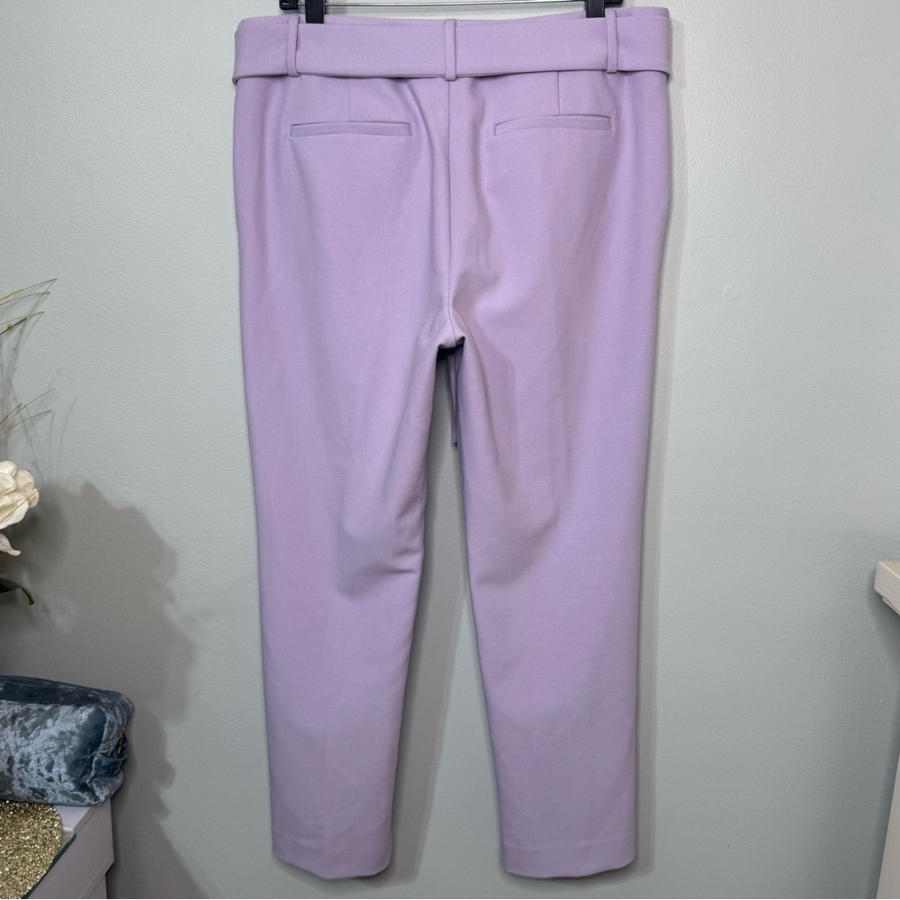 LOFT Marisa Slim Tie Waist Ankle Pant Dress Pants Lavender Purple Size 12 - Picture 7 of 12